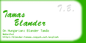 tamas blander business card
